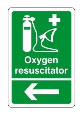 Oxygen resuscitator arrow left