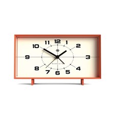 Newgate® Wideboy Alarm Clock Orange Retro Cream Arabic Dial Silent Quartz