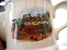 WADE shaving mug featuring steam coach by Gurney 1827 no damage 