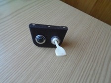 Vintage long white toggle switch with warning lamp, On off switch