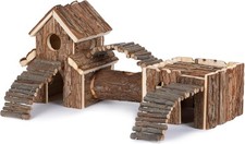 Petlicity Wooden Hamster Playground – Natural Cedar Climbing & Hiding Toy