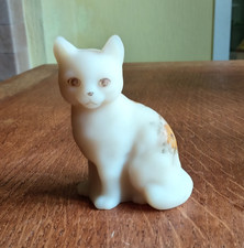 Fenton Custard Glass Cat E.D. Mcgregor.