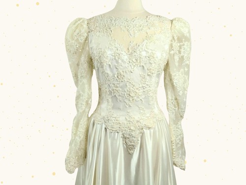 Vtge 80s wedding dress ivory - 80s, dress: