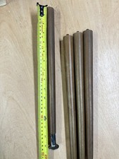 4 VINTAGE TEAK WOOD DANSETTE BRASS FURNITURE CABINET LEGS MID CENTURY 1960s