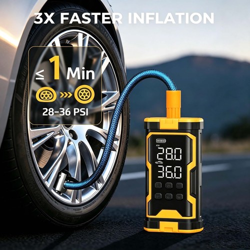 Portable car tire inflator air - portable,