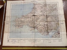 Original WW2 British Army RAF Navy Base Map of South Wales - Cardiff & Swansea
