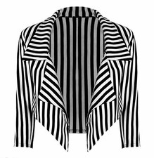 Ladies Black White Striped