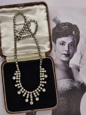 VINTAGE NECKLACE  PASTE DIAMANTE RHINESTONE COCKTAIL COSTUME JEWELLERY 4