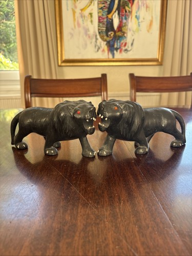 Pair hand carved african - pair,