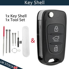 3 Button Flip Key Fob Case + Set Tool For Kia Rondo Sportage Soul Ceed Hyundai