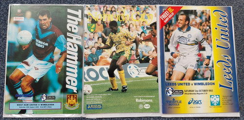 Wimbledon away programmes - fc,
