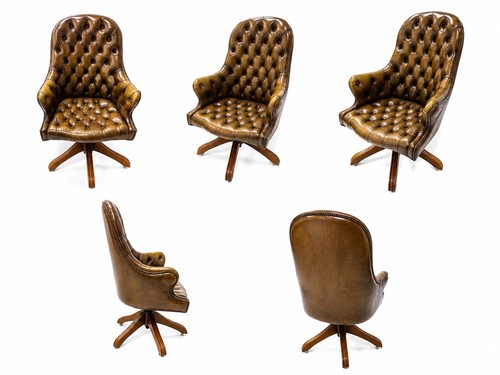 Chesterfield leather armchair - chesterfield,