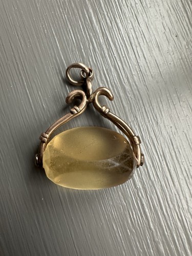 Antique glass watch fob - watch,