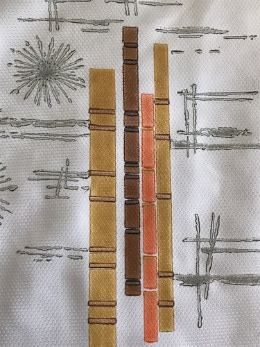 1960 fabric bamboo - fabric, design