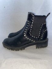 ZARA LADIES BLACK LEATHER PULL