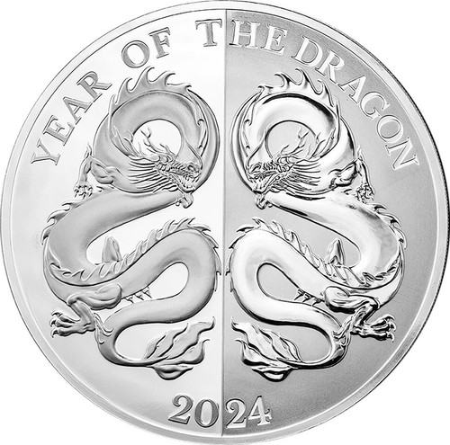 Mirror dragon lunar year of - dragon.,
