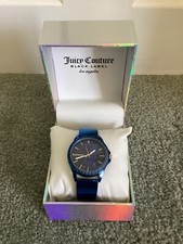 BNIB Juicy Couture Black Label Metallic Blue Jewelled Stainless Quartz Watch