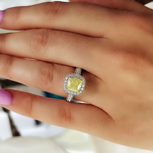 60ct cushion cut canary - cushion,