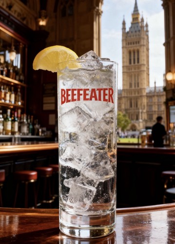 Beefeater gin tall glass - glass, new