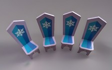 Set of 6 Chairs for KidKraft Disney Frozen Ice Castle Wooden Dollhouse Furniture
