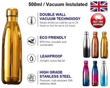 Stainless Steel Water Bottle Insulated Thermal Double Wall Vacuum Flask 500ml
