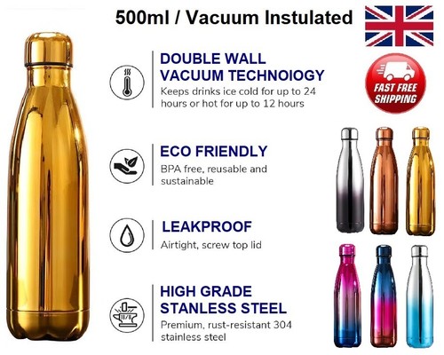 Stainless steel water bottle - stainless,