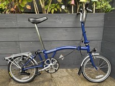 Brompton M6R folding bicycle in Cobalt Blue - Hardly Used Excellent Condition
