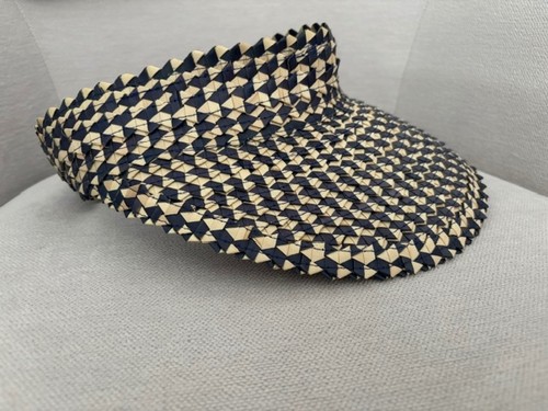 Navy blue and cream - , raffia