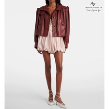 Women lambskin leather - leather, cropped