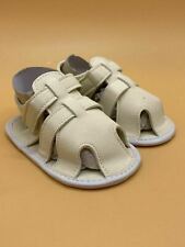 Baby/Toddler White Leather-Look Pram Shoes/ Sandals Size 2 (6/12 Months)