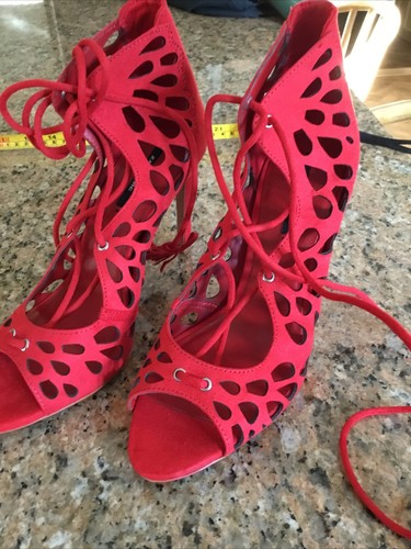 Zara sandals red shoe caged - sandals,