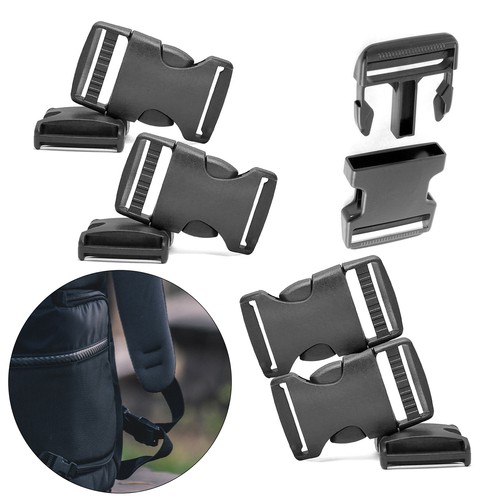 Black plastic buckles clips - black,