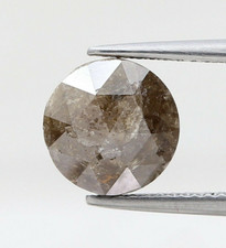 natural diamond 2.88tcw 8.5mm grayish brown color round rosecut diamond for gift