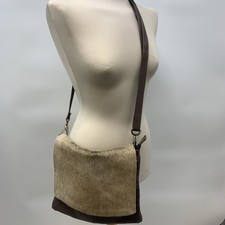 Owen Barry Plum/Beige Leather Shoulder/Crossbody Bag                   L13