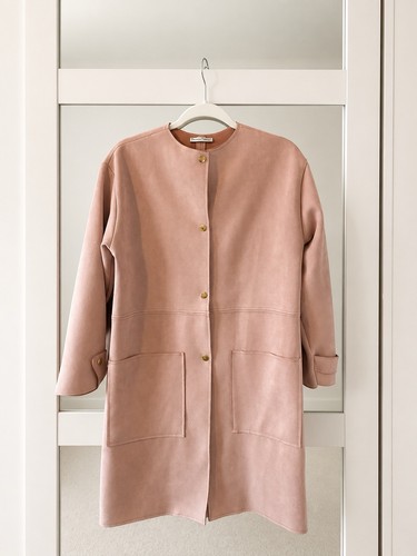 Zara blush pink faux - blush, suede