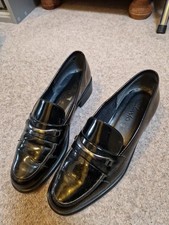 Womens Flat Small Heel Black Clarks Vintage Shoes. 80s. Size 6.5