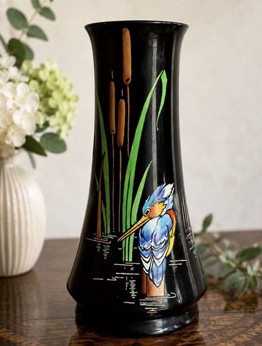 Shelley kingfisher vase 22cm - kingfisher,