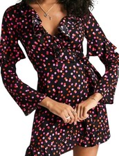 Topshop Wrap Dress UK 16 Black