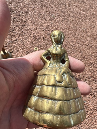 Vintage mini brass lady - vintage,