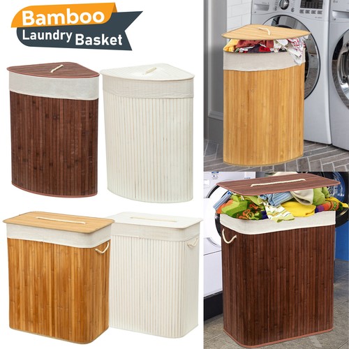 Large bamboo laundry - large, basket