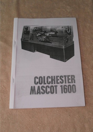 Colchester mascot 1600 manual - mascot,