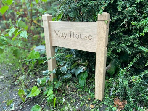 Personalised oak house sign - house,