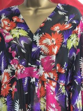 Ladies Floaty Tunic Cover Up kaftan Beach Top Purple Pink Black Size 16 M&co