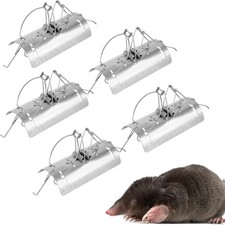 REPELEM Flat Tunnel Mole Trap, Quick Kill Mole Traps, Rust-Free, Large Pack of 5