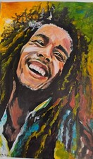 Bob Marley Unique Original Artwork Hand Painted By Myself Andrew Mellin