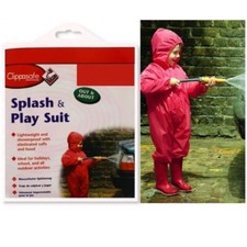 Child's Waterproof Rainsuit Boys Girls All In One Suit with Hood Age 3 To 5 NEW