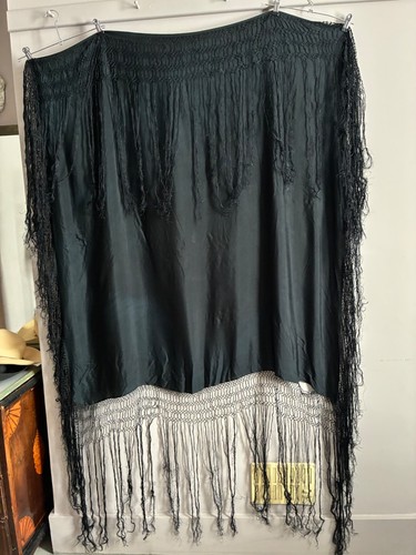 Vintage black silk - black, piano