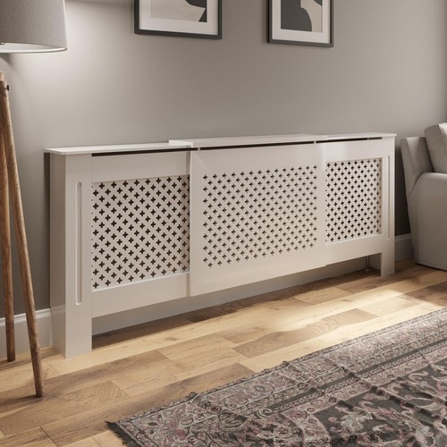 White radiator cover grill - white,