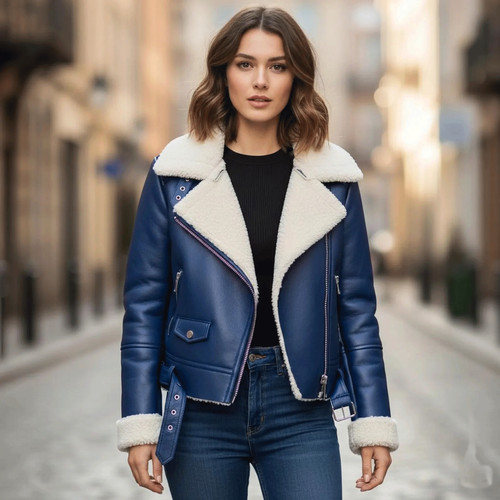 Women blue shearling - blue,
