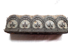 Printing block Wallpaper ornate detailed edge band repeat pattern Antique metal 